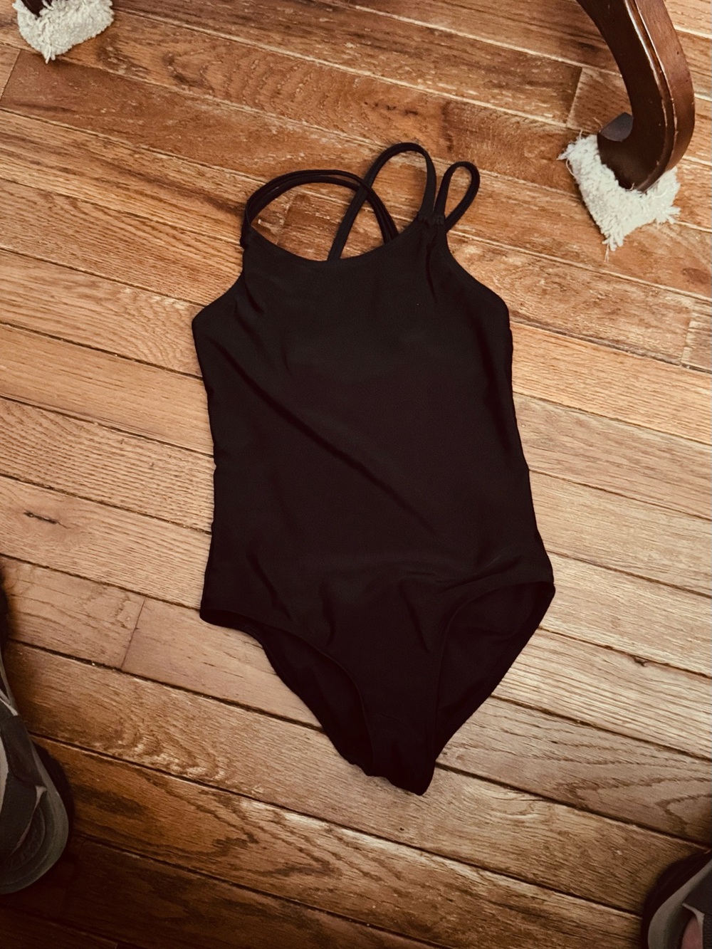 Black Girls' One-Piece Swimsuit - Classic Strappy Design and swimsuit cover 6X
